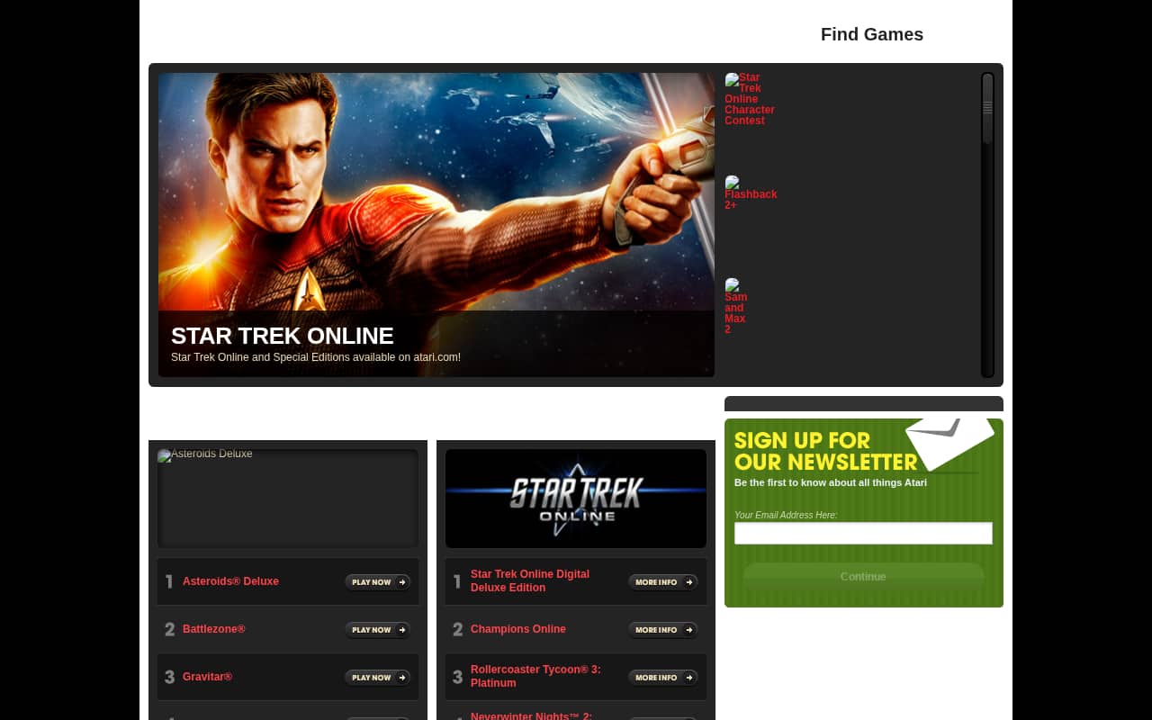 Screenshot of http://www.atari.com/ as archived Feb 6, 2010