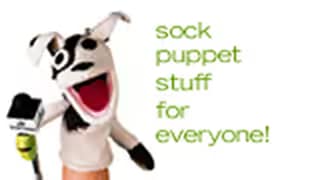 The sock puppet as it appeared on the site.