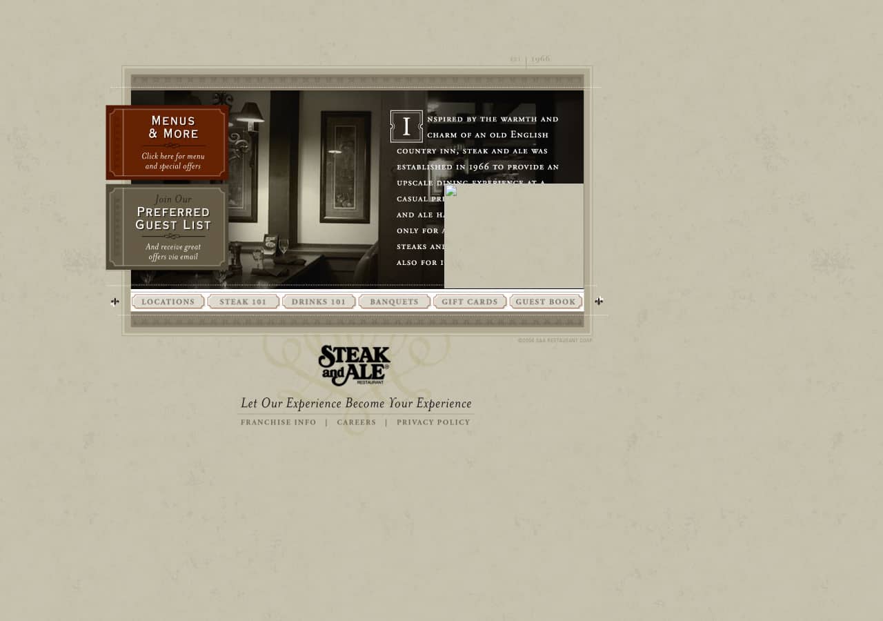 Screenshot of http://www.steakandale.com/ as archived Jan 5, 2008