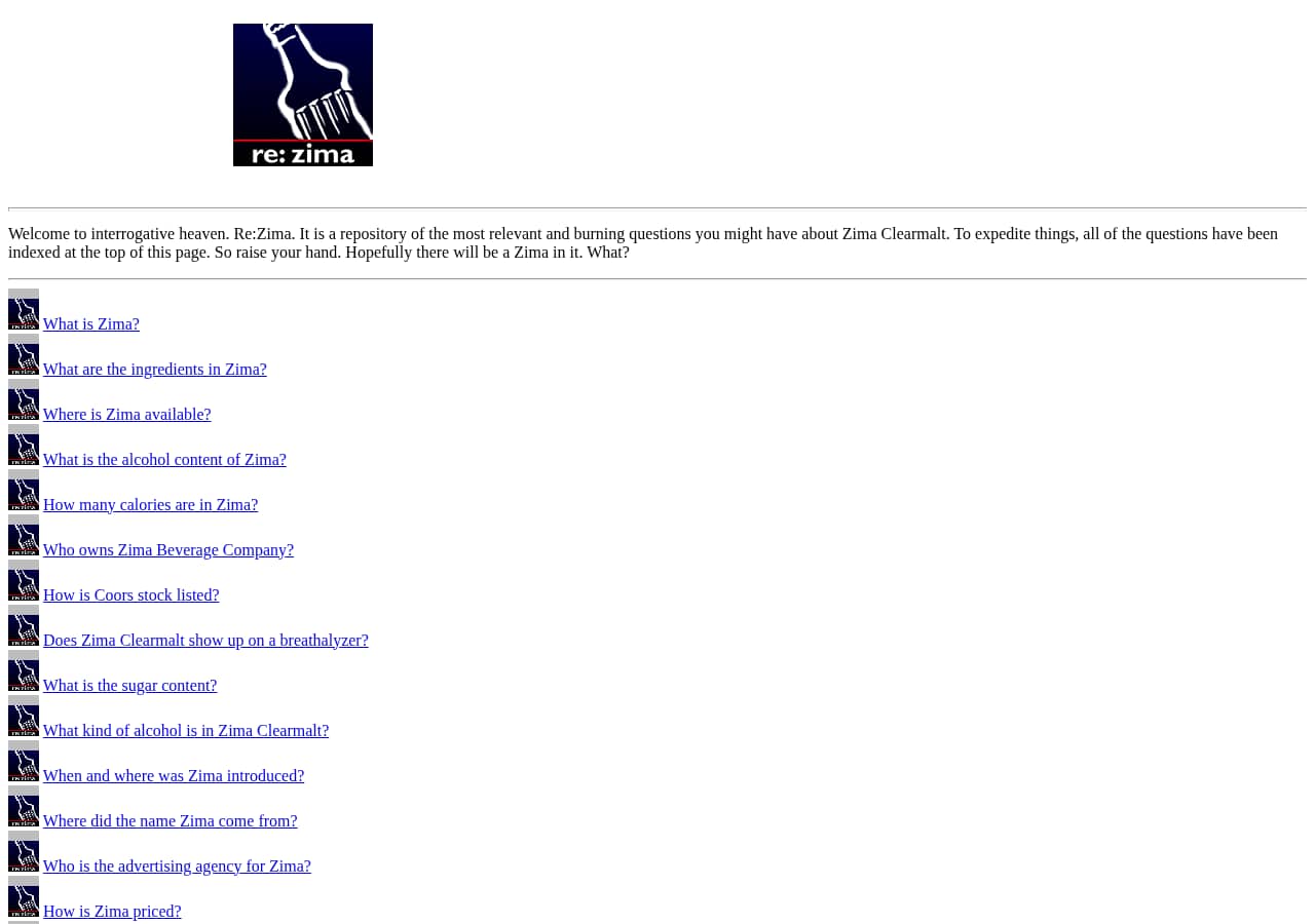 Screenshot of http://zima.com/re.html as archived Oct 12, 1996
